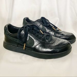 Nike Lunarlon Black Leather Gatorskin Golf Shoes Men’s 10/Women 12